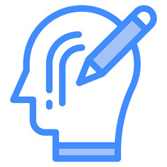 Vector Icon writing, mind, thought, user, human brain