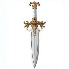 White dagger with gold ornaments