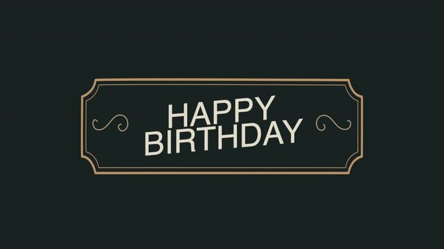 A chic black birthday card with Happy Birthday written in a stylish white font. Perfect as a template for customizing personalized cards