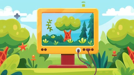 Fototapeta premium free, game, joy, controller, video, screen, excitement, characters, landscapes, hovering, gaming, entertainment, play, interactive, digital, technology, fun, leisure, pastime, thrill, adventure, fanta
