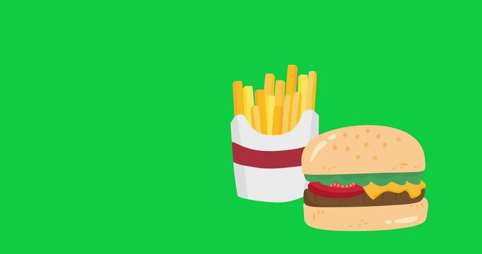 animation Fast food meal