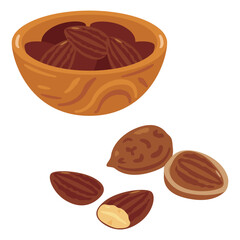 ボウルに盛られたアーモンドセット