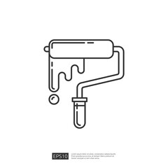 Paint roller icon in line style. Isolated on white background.  EPS 10 vector illustration.