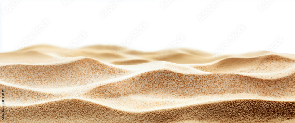 Poster sand dunes with wavy pattern on isolated white background