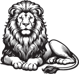 silhouette of clean vector of lion isolated