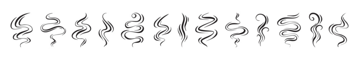 Smoke, aroma lines icon. Doodle Wavy Smoke lines symbol sketch style hand drawn