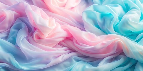 Obraz premium Soft, silky texture reminiscent of paper, blending soft pink and blue hues to create a soothing atmosphere that whispers sweet nothings to the soul, perfect for illustrations and design elements