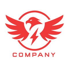 Obraz premium Eagle logo, eagle logo symbolizes lightning and electricity