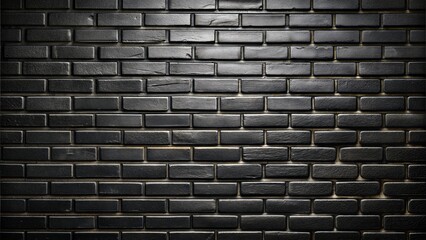 Fototapeta premium Glossy black brick wall texture, modern design