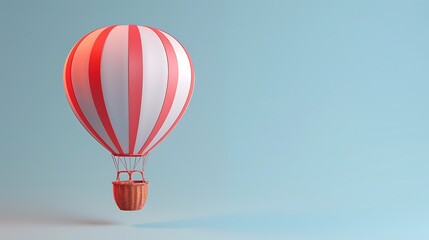 Fototapeta premium hot air ballon in flight isolated on solid background