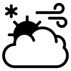 Vector Icon Cloud, weather, wind, windy, sun
