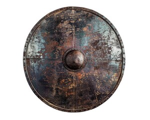 Shield Round. Viking Gladiator Shield Ancient Royalty Rusty Iron Round Shield