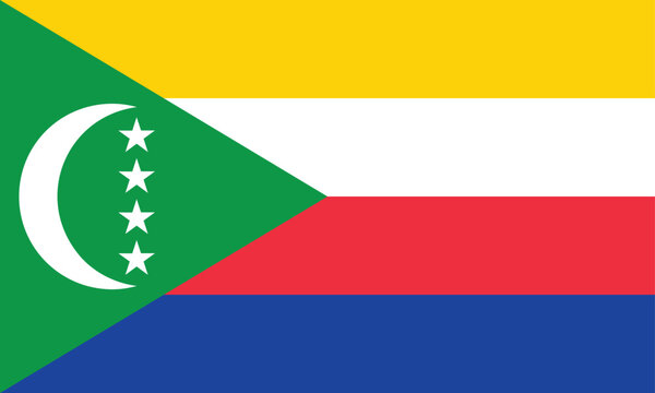 comoros flag in standard size, color and correct proportions for National Day, Independence Day celebrations 6th July, or 12th November, banners, flyers, posters, educational purpose, online, websites - Powered by Adobe
