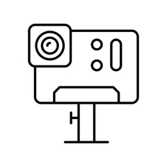 action camera line icon with white background vector stock illustration