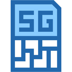 Vector Icon 5G sim, Technology, 5G, internet, wireless