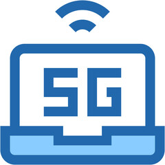 Fototapeta premium Vector Icon Laptop, Technology, 5G, internet, wireless