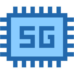 Vector Icon 5G chip, Technology, 5G, internet, wireless
