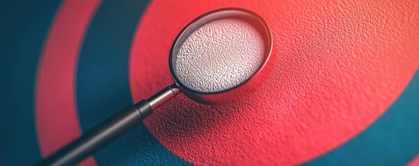 A close-up view of a magnifying glass highlighting a textured surface, illustrating focus and attention to detail.
