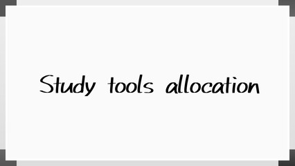 Study tools allocation のホワイトボード風イラスト