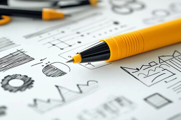 Collection of hand drawn business data