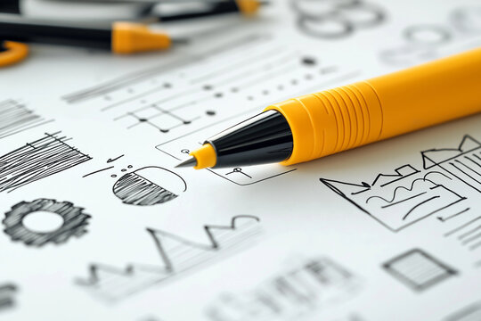 Collection of hand drawn business data