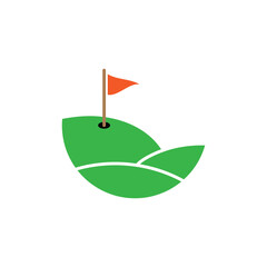 Golf tee icon logo design template isolated illustration