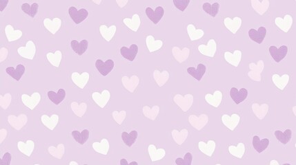 Pastel Purple and White Hearts Background