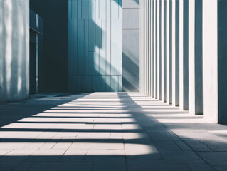 Minimalist City Street with Geometric Shadows