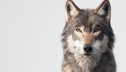 Obraz premium A detailed and photo-realistic portrait of a wolf, its eyes glowing with an otherworldly intensity, rendered in hyper-realistic 10K