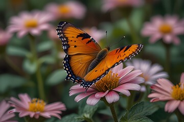 butterfly on flower Generative AI