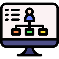 Vector Icon Hierarchy , business, manager, planning, computer