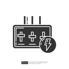 Obraz premium art icon of a control panel with a lightning bolt symbol, representing electrical power