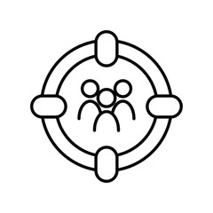 target audience line icon with white background vector stock illustration
