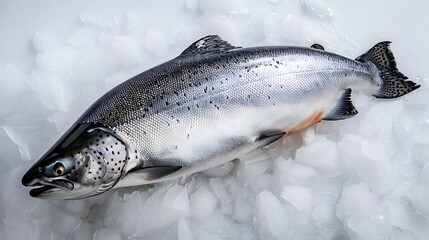 Obraz premium whole salmon on ice