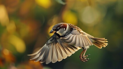 Obraz premium flying sparrow