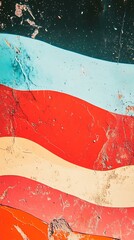 Abstract Background with Wavy Lines and Faded Paint