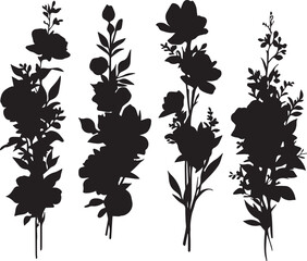 Fototapeta premium Set Flowers. Hand drawn vector illustration 