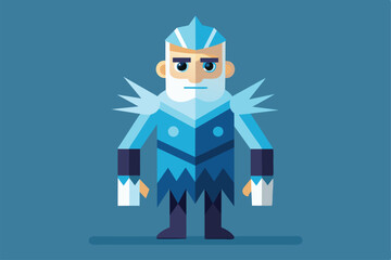 A customizable frozen figure stands confidently, showcasing vibrant blue tones and spiky details, perfect for creative project inspiration.