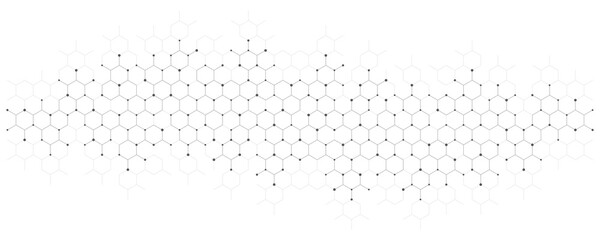 Genetic engineering and molecular structure, hexagon DNA network, science chemical and biotechnology concept, innovation technology, healthcare, and medicine design