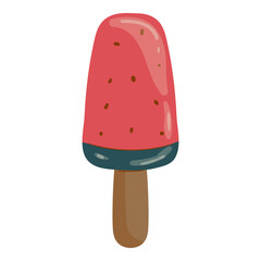 Watermelon Ice Cream Element For Summer Illustration