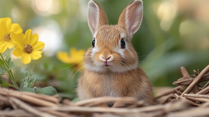 Fototapeta premium rabbit having ultrasound scan in veterinary clinic
