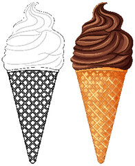 Sweet Chocolate Ice Cream Cone