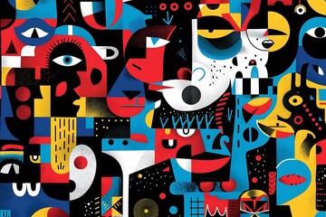 Fototapeta premium Abstract Art Design with Geometric Shapes and Colors