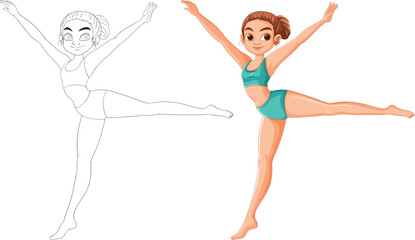 Dancing Girl in Athletic Pose