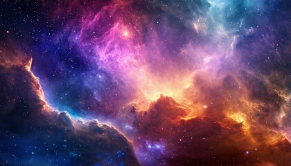 Beautiful colorful space background. Sci-fi cosmic wallpaper.