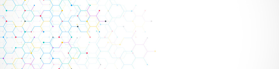 Abstract geometric background with hexagons shape pattern for banner or website header template