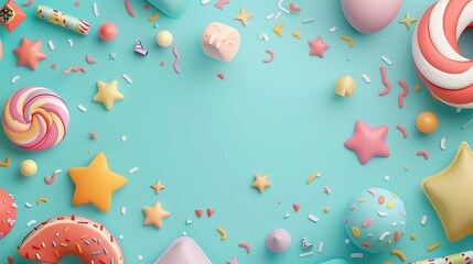 Fototapeta premium Colorful 3D Rendered Candy Background