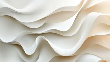 Obraz premium Abstract wavy background with white colors, soft lines and shapes, and pastel color tones.