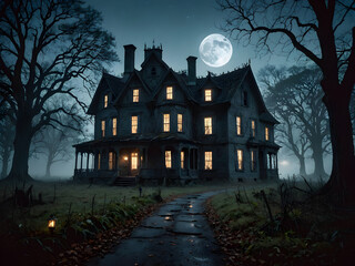 Haunted Forest: Ghostly Guardians of the Old House