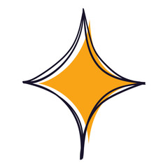 Obraz premium Halloween icon. A stylized orange star with sharp, intersecting lines, symbolizing light, magic, or celestial themes. Common in festive or fantasy settings.